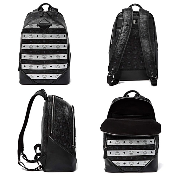 NWT MCM Large Leather Logo Backpack - Picture 5 of 16